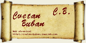 Cvetan Buban vizit kartica